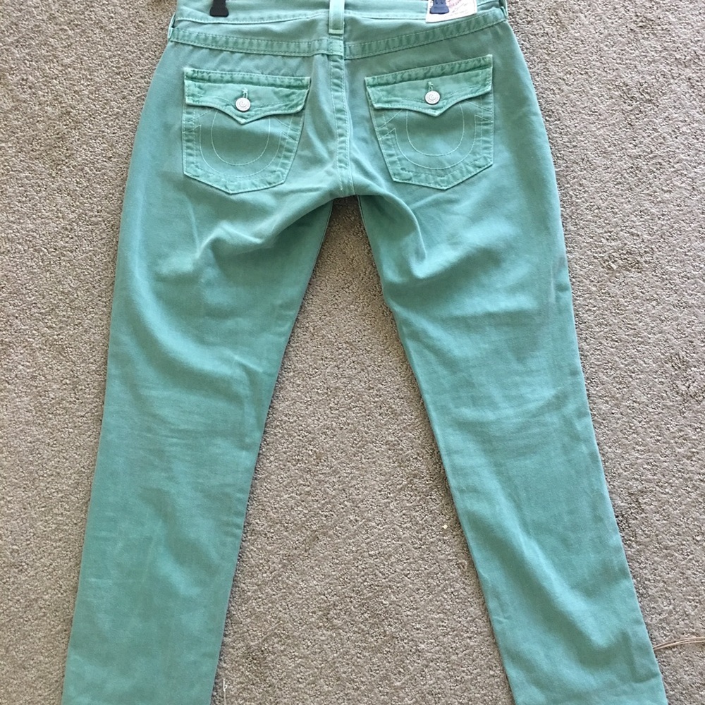 True Religion faded green jeans